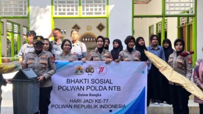 Polwan Polda NTB Lakukan Bakti Religi untuk Peringati Hari Jadi ke-77